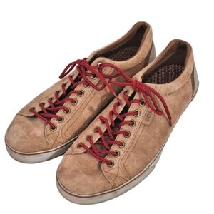 Columbia Brown Suede Leather Sneakers Red Lace Cushion Insoles Mens Size 10